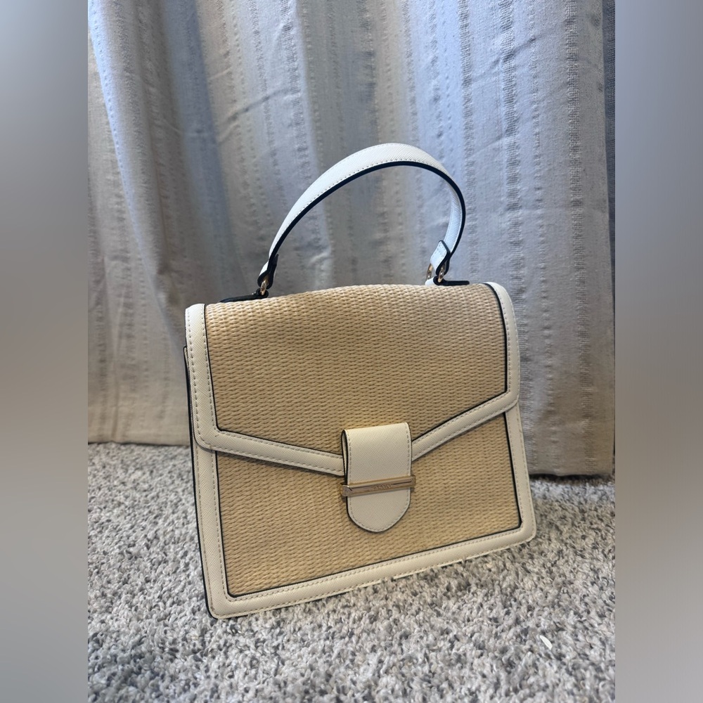 Aldo Tan and White rattan Satchel